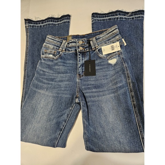Flying Monkey Denim - NEW Flying Monkey High-Rise Distressed Bootcut/Flare Frayed Jeans Size 29×34